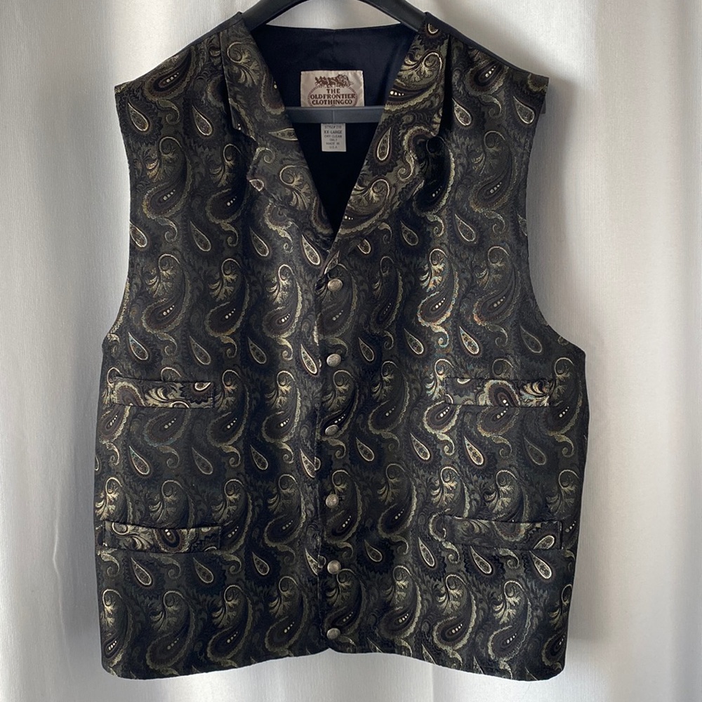 Oldfrontier Mens Brocade Paisley Vest